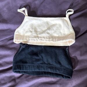 Hanes Girls 2-Pack Training Bras in Cream and Black